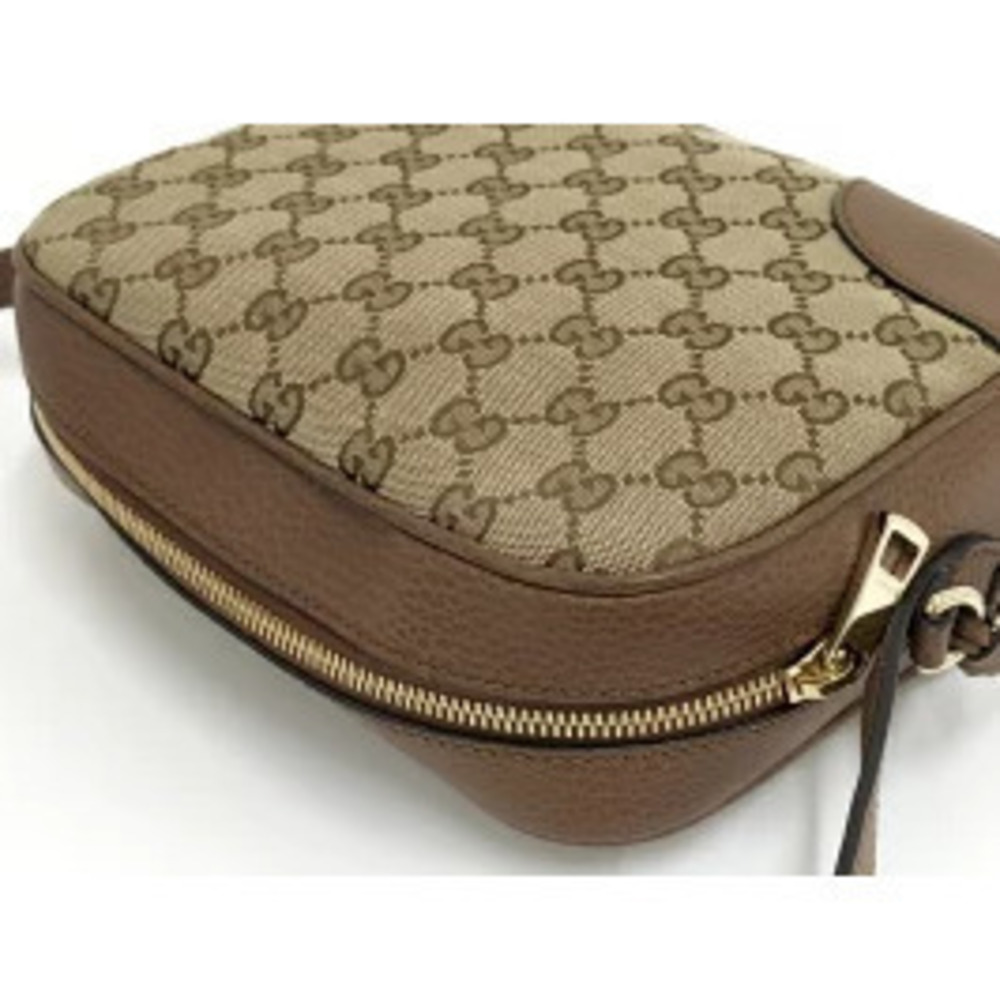 GUCCI Shoulder Bag GG Canvas Leather Brown - Picture 3 of 9